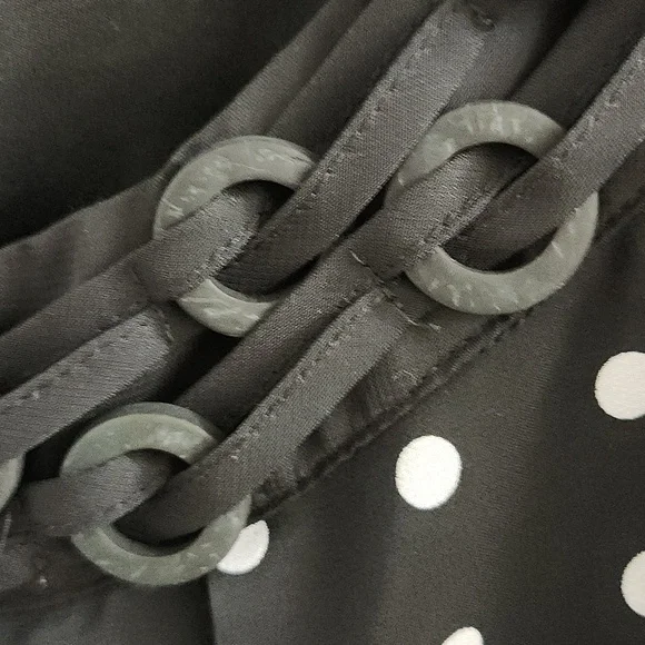 Avenue Blouse size 14/16 polka dots black/white - Picture 3 of 4